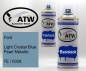 Preview: Ford, Light Crystal Blue Pearl Metallic, 7E / 6328: 400ml Sprühdose + 400ml Klarlack - Set, von ATW Autoteile West.
